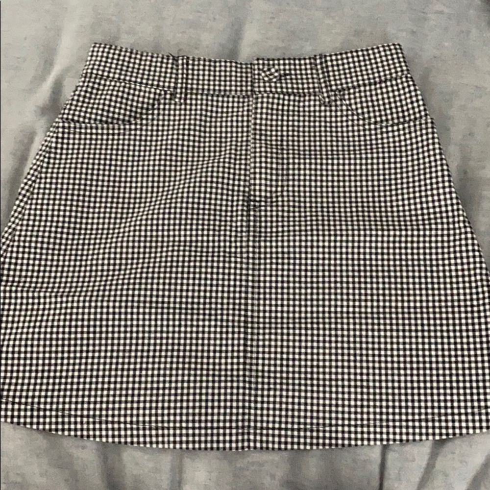 Gingham Brandy Melville Mini Skirt Black and White